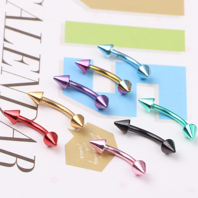 316L Surgical Steel Curved Screw Ear Studs Eyebrow Nail Lip Nail Navel Nail Body Piercing Jewelry Wholesale - Image 3