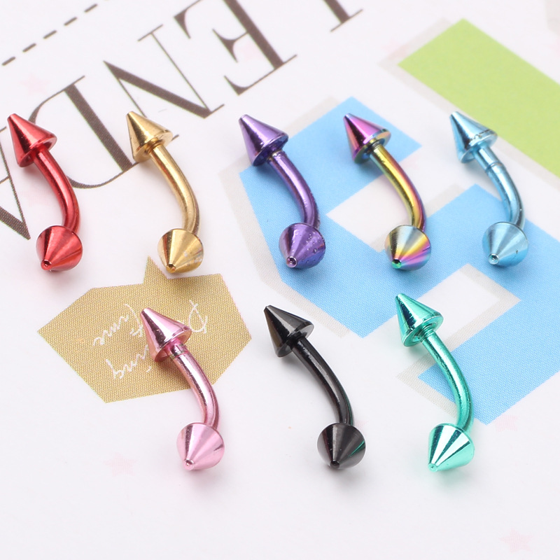 316L Surgical Steel Curved Screw Ear Studs Eyebrow Nail Lip Nail Navel Nail Body Piercing Jewelry Wholesale - Image 4
