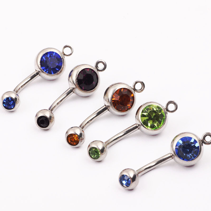 Medical Steel Double-Ended Drill Navel Ring Belly Button Jewelry O-Ring Wholesale - Image 2