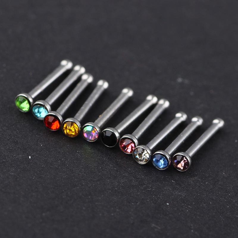 Simple Mini Rhinestone Stainless Steel Nose Stud Piercing Jewelry 2mm Wholesale - Image 4