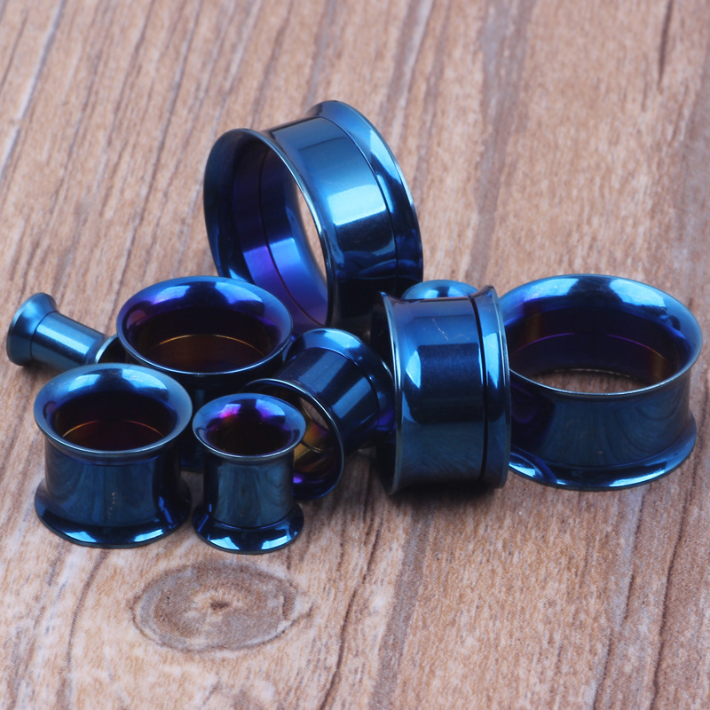 Blue Inner Spiral Ear Expander 316L Surgical Steel Ear Tunnels Plug Stretcher Wholesale Body Jewelry - Image 5