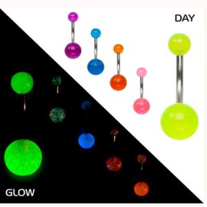 Acrylic Glow Ball Belly Button Ring Navel Jewelry