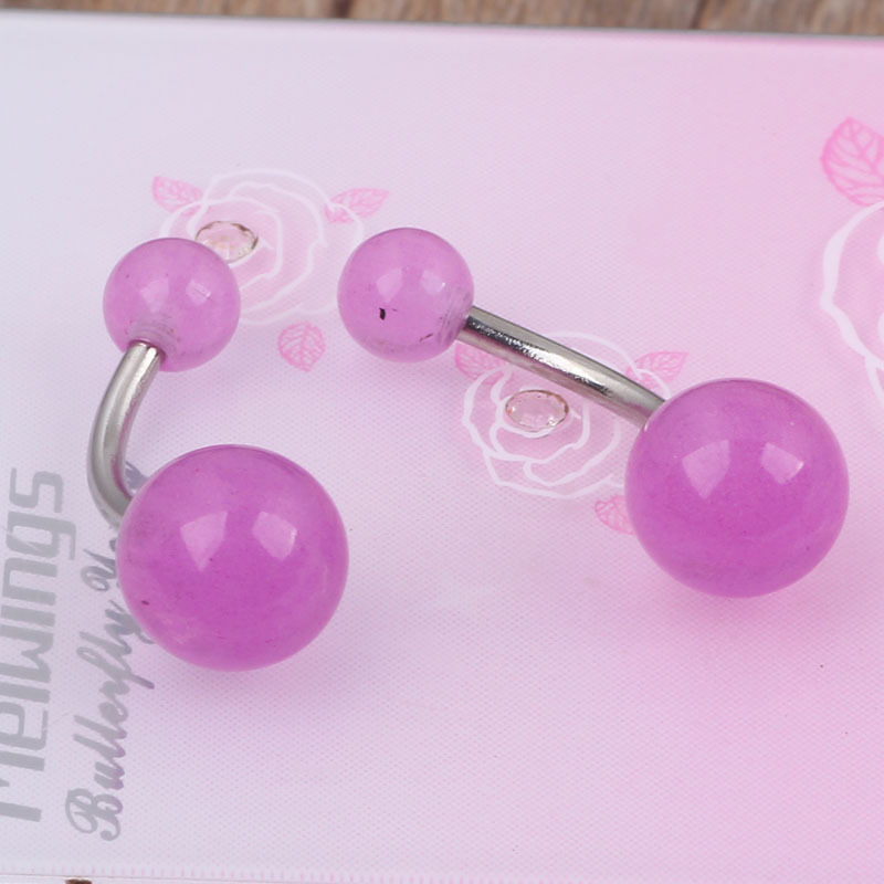 Acrylic Glow Ball Belly Button Ring Navel Jewelry - Image 2