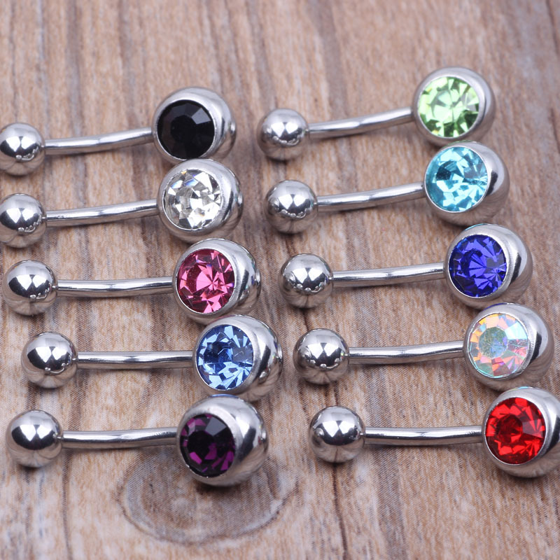 DIY 1.6mm Thick Diamond CZ Nail Ring Titanium Steel Belly Button Ring Outlet - Image 5