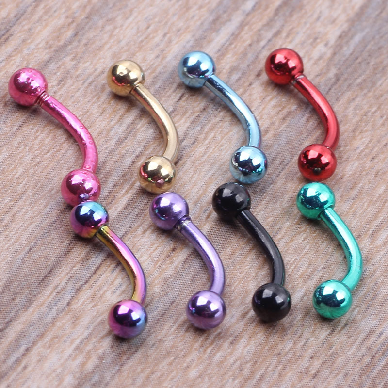 Lily Pattern Silver Curved Barbell 316L Surgical Steel Body Piercing Jewelry for Ear Lip Nose Tongue Eyebrow - Image 5
