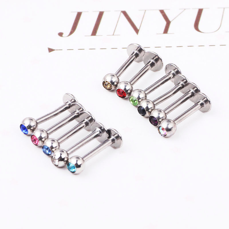 Dark Blue Rhinestone Tragus Cartilage Lip Barbell 316L Surgical Steel Ear Bone Stud Punk Piercing Jewelry - Image 5