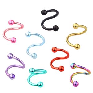 Stainless Steel S-Shaped Nose Ring Nose Nail Lip Nail Tongue Nail Earrings Body Piercing Jewelry Belly Button Ring