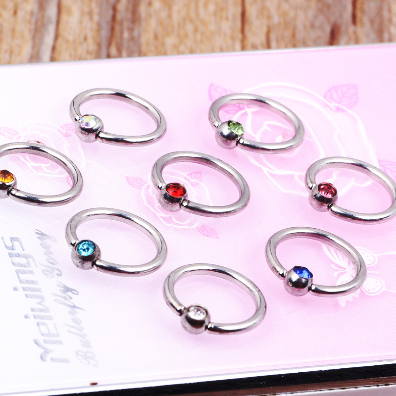Colorful Plated Nose Ring Hoop 316L Surgical Steel Body Piercing Jewelry for Women - Image 3