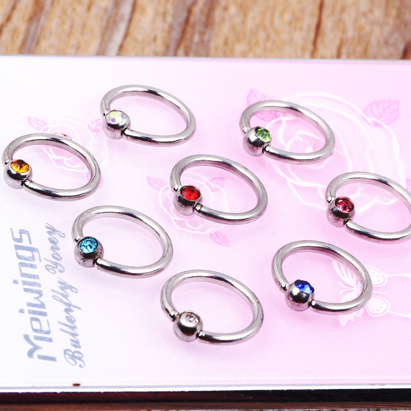 Colorful Plated Nose Ring Hoop 316L Surgical Steel Body Piercing Jewelry for Women - Image 2