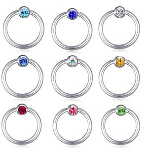 Colorful Plated Nose Ring Hoop 316L Surgical Steel Body Piercing Jewelry for Women