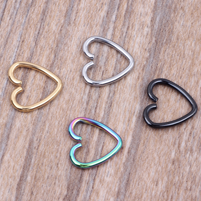 0.8mm 20G Heart Shaped Nose Clip Nose Ring Ear Clip Ear Stud Ear Bone Stud Body Jewelry Stainless Steel - Image 4
