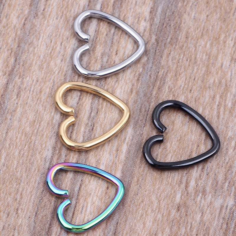 0.8mm 20G Heart Shaped Nose Clip Nose Ring Ear Clip Ear Stud Ear Bone Stud Body Jewelry Stainless Steel - Image 3