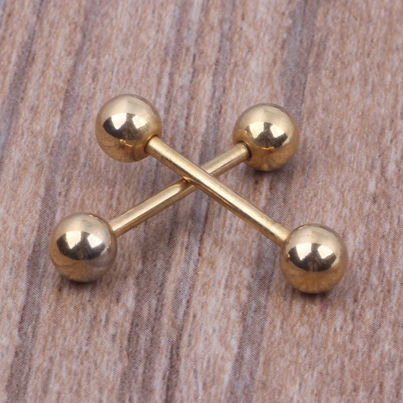 14G Stainless Steel Straight Barbell Tongue Nail Industrial Tongue Nail Breast Ring Body Jewelry in Light Blue - Image 4