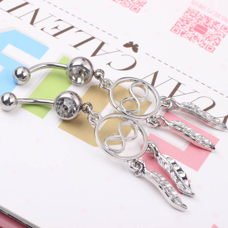 Lucky 8-Character Dreamer Pendant Navel Ring Nail Ring Earring Body Jewelry 2021 Fall - Image 2