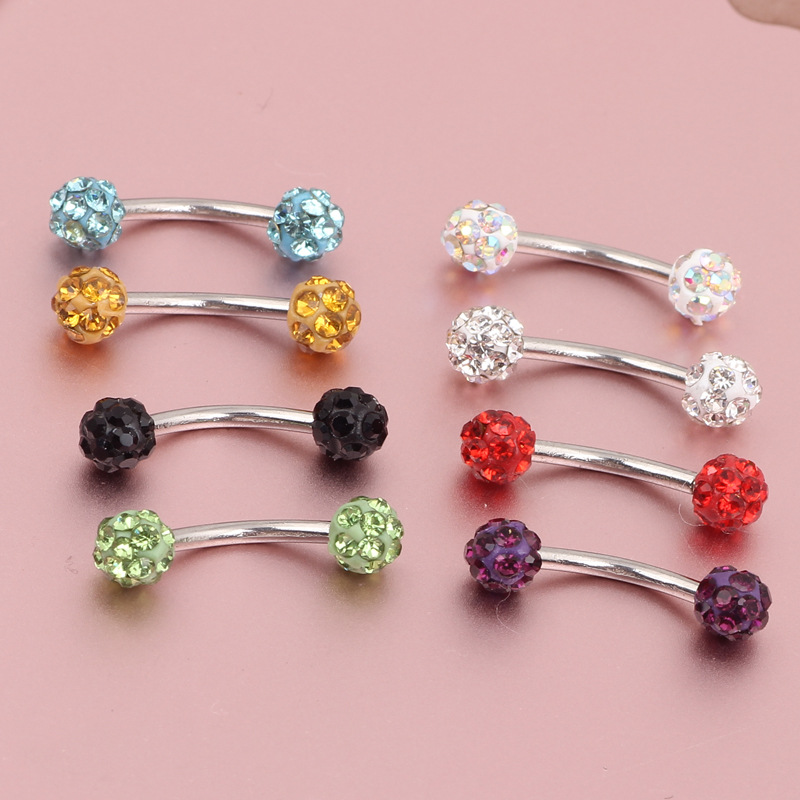 Fashion Trend Curved Ball Shambhala Colorful Eyebrow Nose Lip Earring Basic Piercing Jewelry 316L Surgical Steel - Image 4