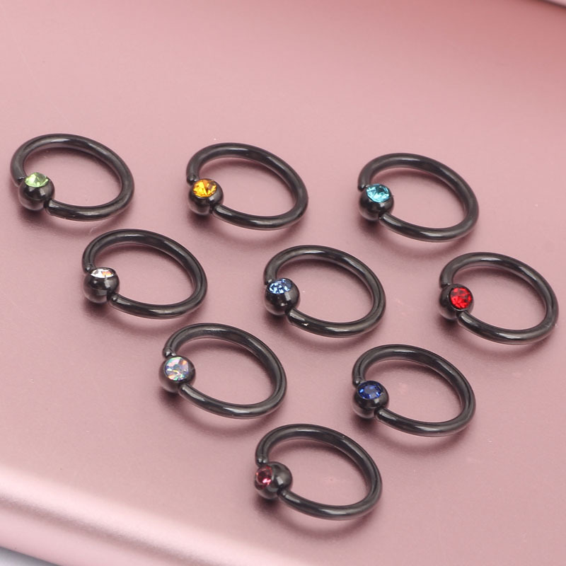 Stainless Steel Closed Nose Septum Ring, Multi-Use Earring, Geometric Tulip Design, Gold Color, Korean Style - Image 3