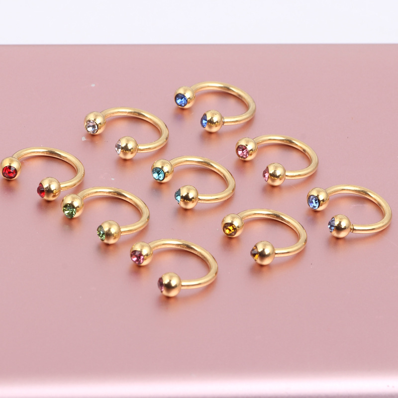 Fashion Metal Nose Ring Stainless Steel C Shape Nail Piercing Jewelry - Geometric Star Motif - Image 4