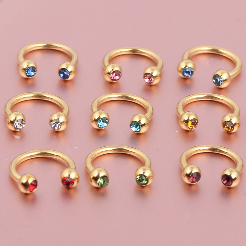 Fashion Metal Nose Ring Stainless Steel C Shape Nail Piercing Jewelry - Geometric Star Motif - Image 5