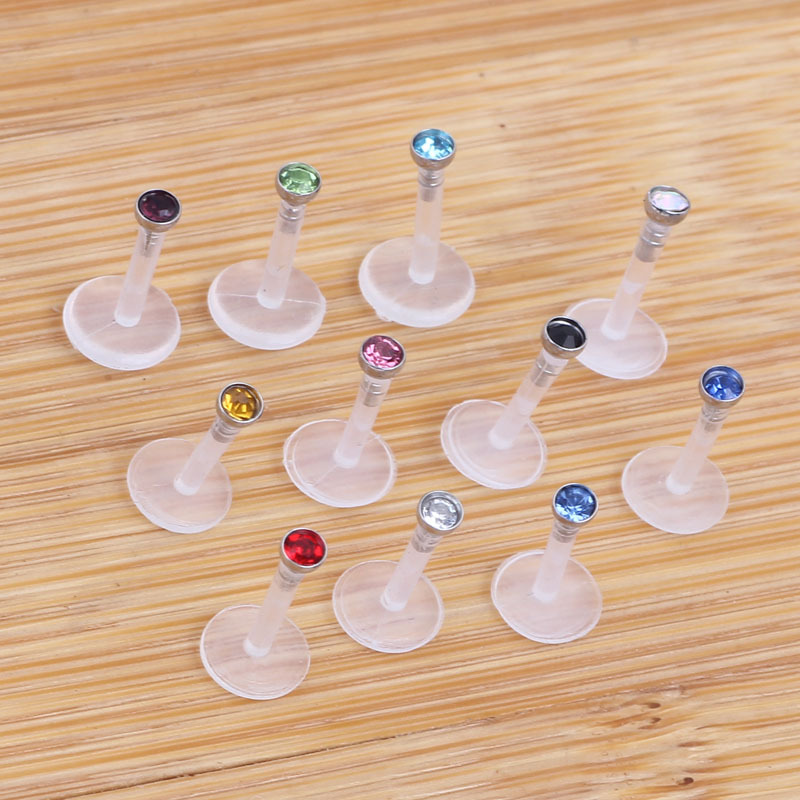 Acrylic Diamond Lip Nail Stud Earrings Hoop Body Jewelry Wholesale - Image 3