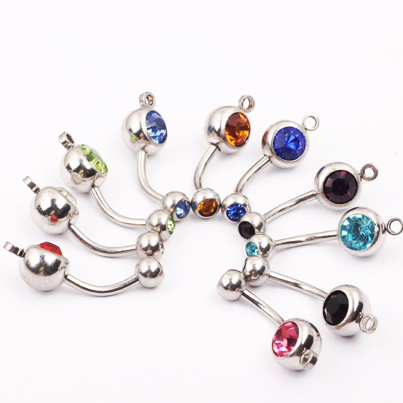 Medical Steel Double-Ended Drill Navel Ring Belly Button Jewelry O-Ring Wholesale - Image 4