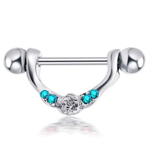 Amazon WISH Hot Selling Nine Gems Ladies Breast Ring Earrings Piercing 316L Surgical Steel
