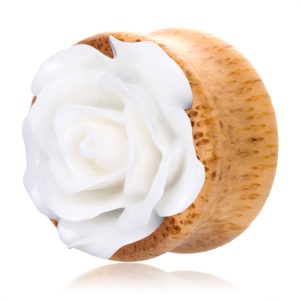 New Bamboo Flower Hollow Ear Expander Ear Plug Piercing Flower Auricle Wooden Ear Gauges