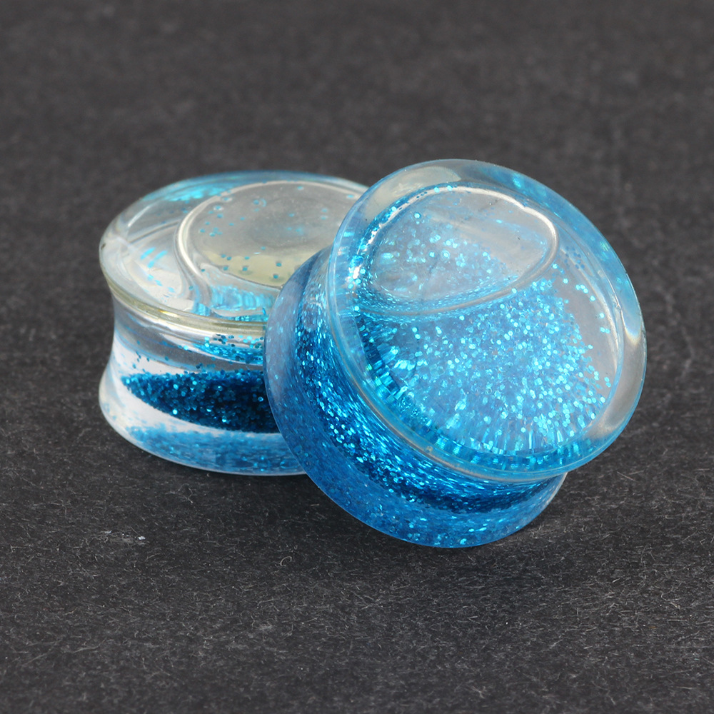 European and American Style Acrylic Transparent Blue Hoop Ear Tunnels Ear Piercing Expander Body Jewelry - Image 5
