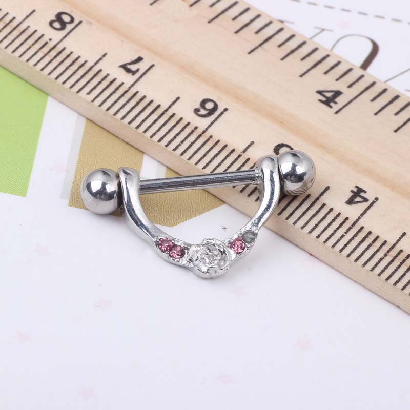 Amazon WISH Hot Selling Nine Gems Ladies Breast Ring Earrings Piercing 316L Surgical Steel - Image 2