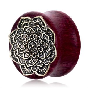 Violet Wood Ear Expander Auricle Piercing Jewelry