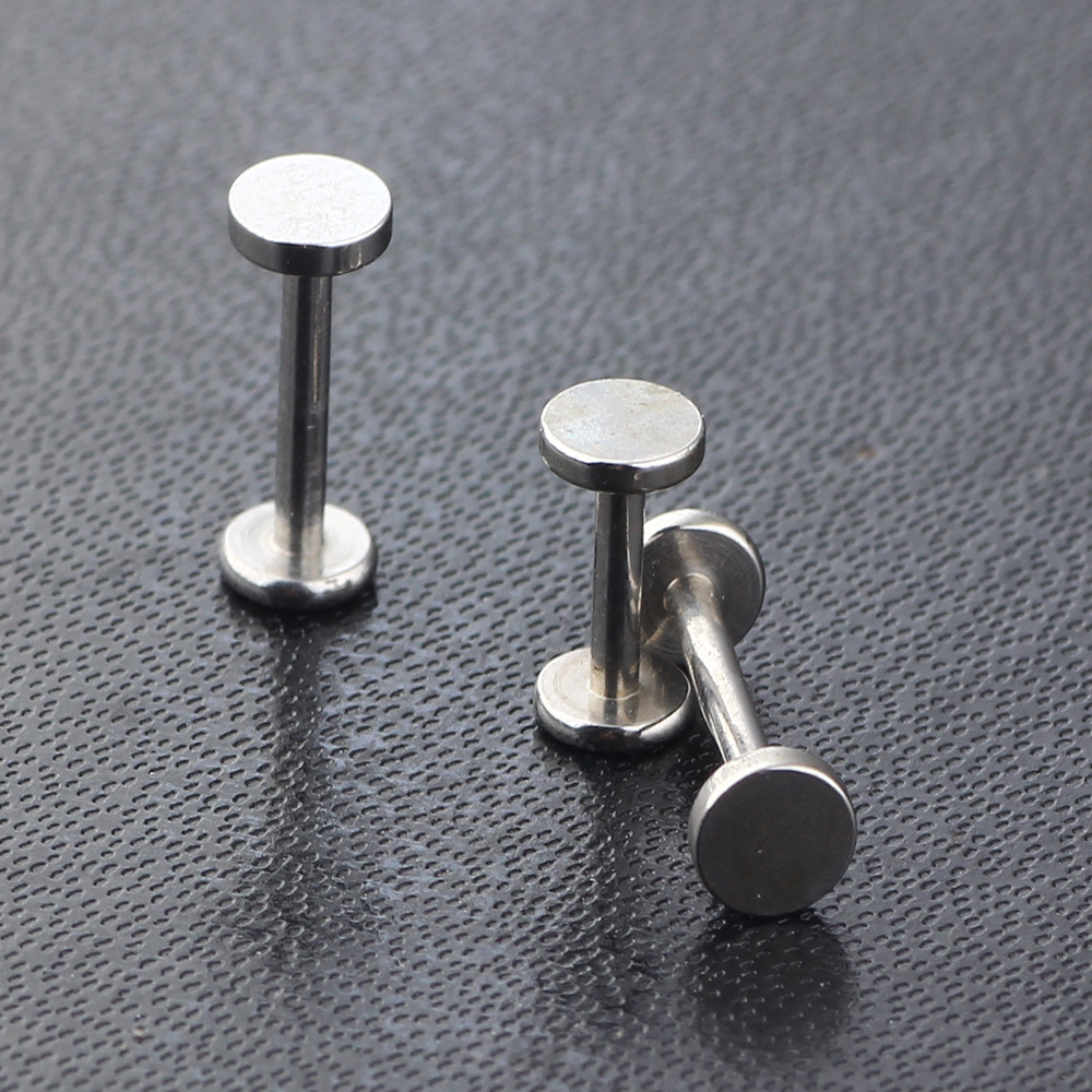 Flat Top Inner Thread Lip Labret Stud Earring Eyebrow Barbell 316L Surgical Steel Diamond Shape Body Piercing Jewelry - Image 4