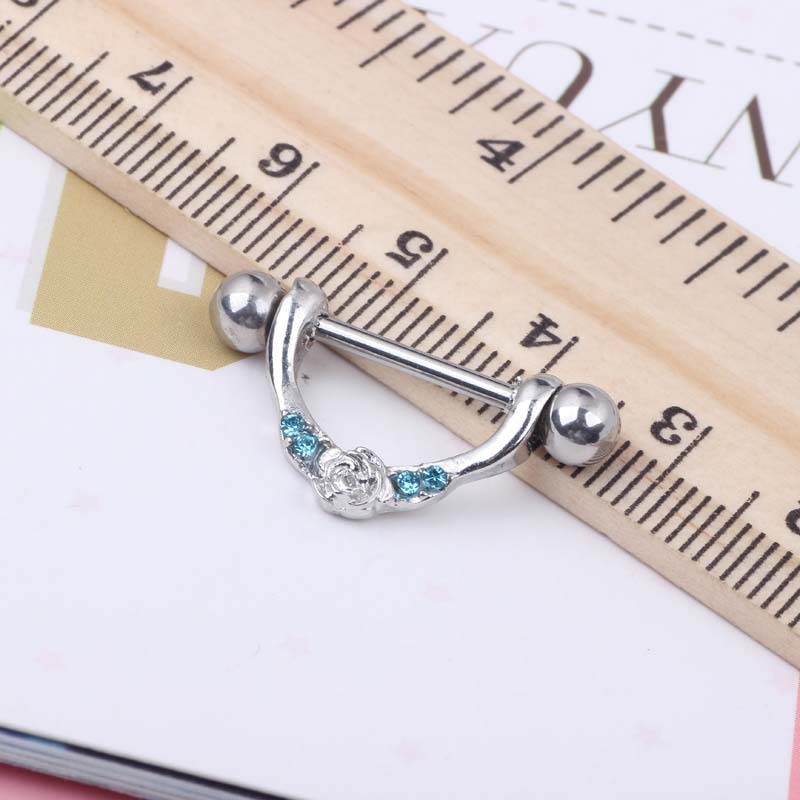 Amazon WISH Hot Selling Nine Gems Ladies Breast Ring Earrings Piercing 316L Surgical Steel - Image 3