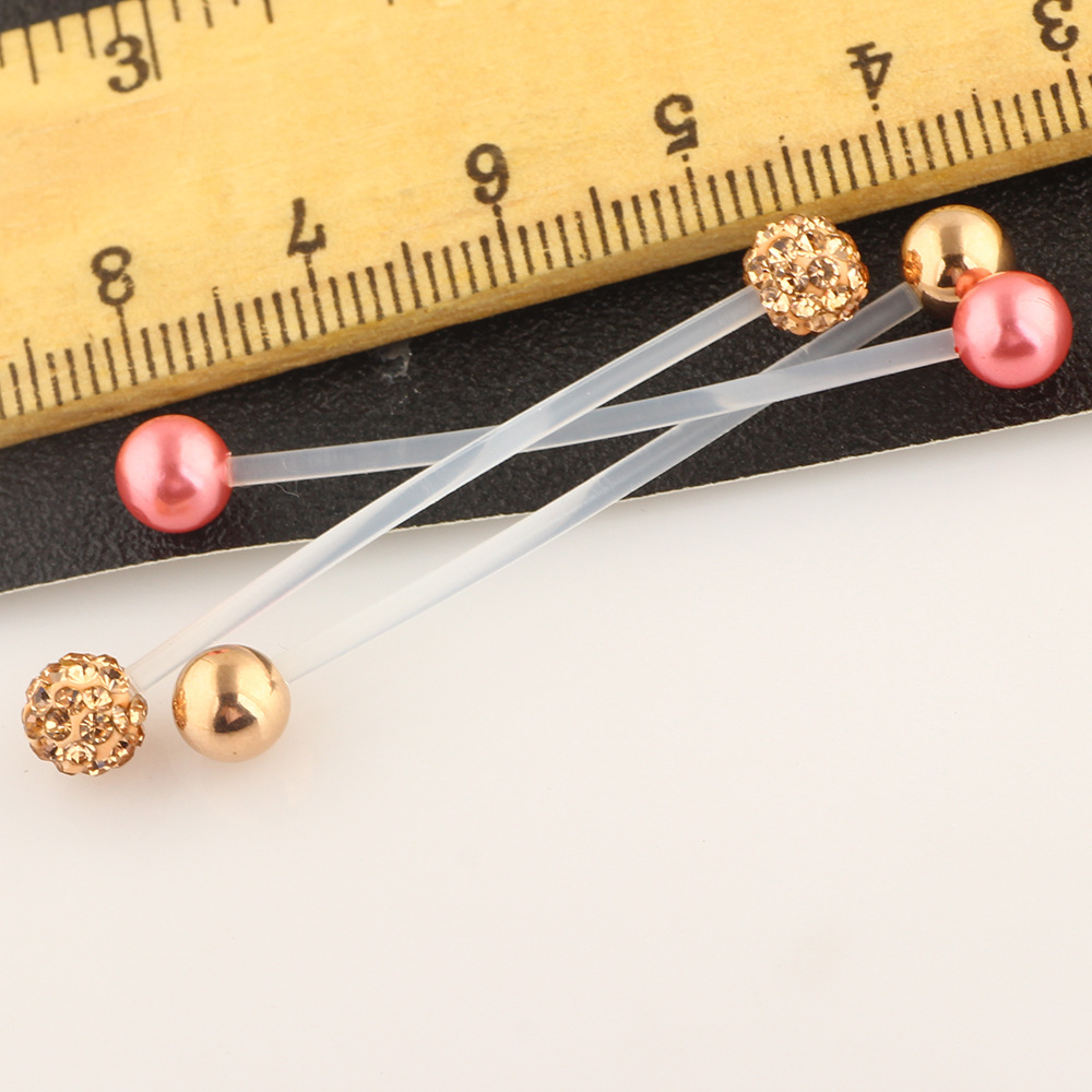 3-Piece Long Soft Rod Industrial Earring Umbilical Piercing Jewelry Set, 316L Surgical Steel, 38mm - Image 5