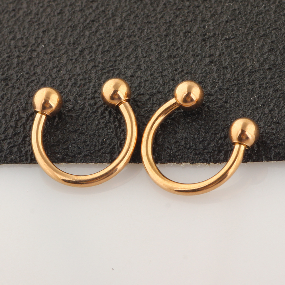 24 Pcs Mixed Set Stainless Steel Nipple Rings Tongue Nails Nose Rings Piercing Jewelry C-Type Simple Fashion - Image 2