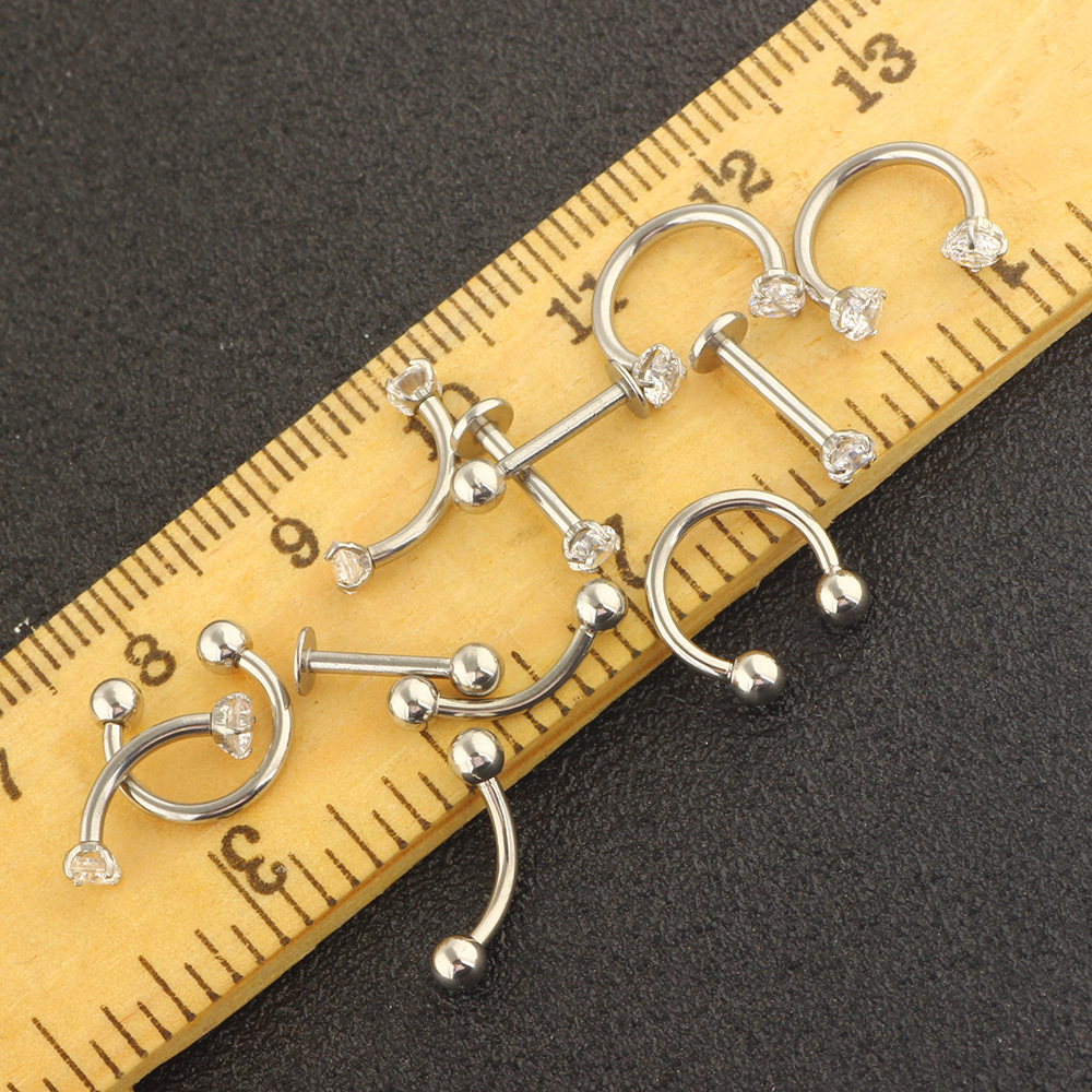 12-Piece Body Piercing Jewelry Set – Stainless Steel Nose Rings, Eyebrow Rings, Lip Rings, Earrings – Geometric Style - Image 4