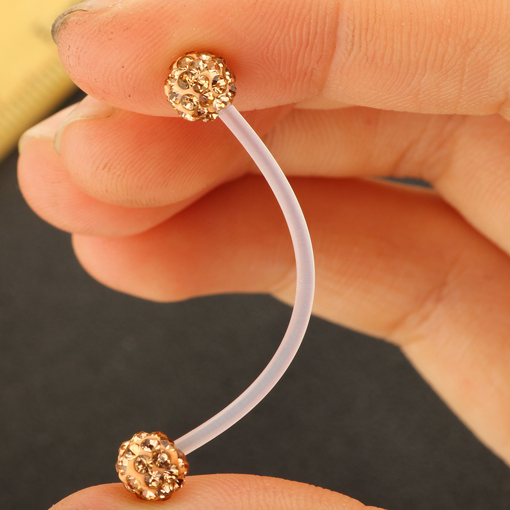 3-Piece Long Soft Rod Industrial Earring Umbilical Piercing Jewelry Set, 316L Surgical Steel, 38mm - Image 3