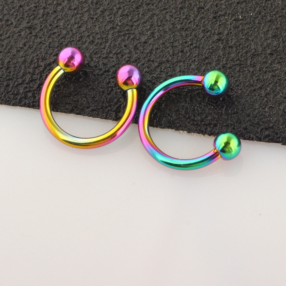 24 Pcs Mixed Set Stainless Steel Nipple Rings Tongue Nails Nose Rings Piercing Jewelry C-Type Simple Fashion - Image 5
