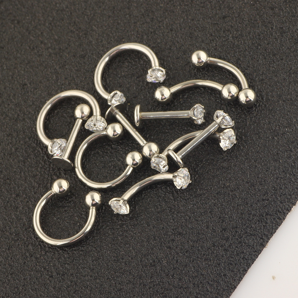 12-Piece Body Piercing Jewelry Set – Stainless Steel Nose Rings, Eyebrow Rings, Lip Rings, Earrings – Geometric Style - Image 3