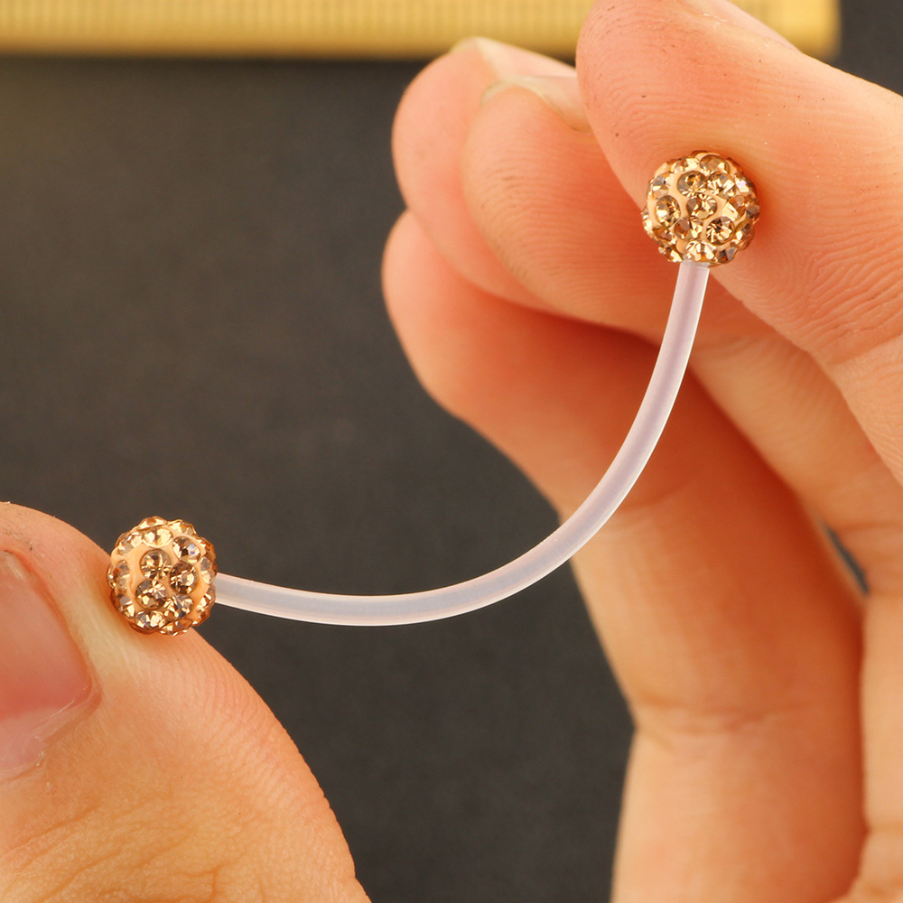 3-Piece Long Soft Rod Industrial Earring Umbilical Piercing Jewelry Set, 316L Surgical Steel, 38mm - Image 2