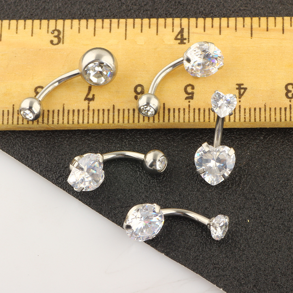 Amazon Hot Sale 5 Piece Stainless Steel Belly Button Rings Set - Fashionable Body Piercing Jewelry for Men and Women - Image 5