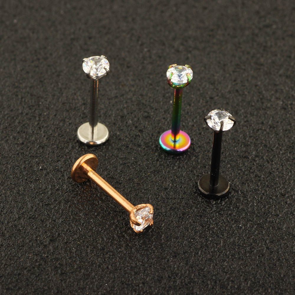 18G 1mm Nose Nail Earring Stainless Steel Lip Nail Tongue Nail Body Piercing Jewelry Diamond Shape - Image 4