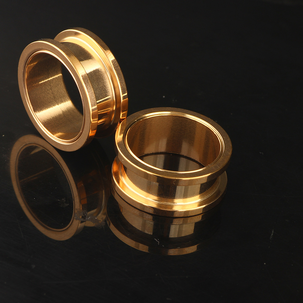 WISH Cross-Border Internal Thread Gold Ear Expander Plugs - 20mm Stainless Steel Ear Tunnels - Image 5