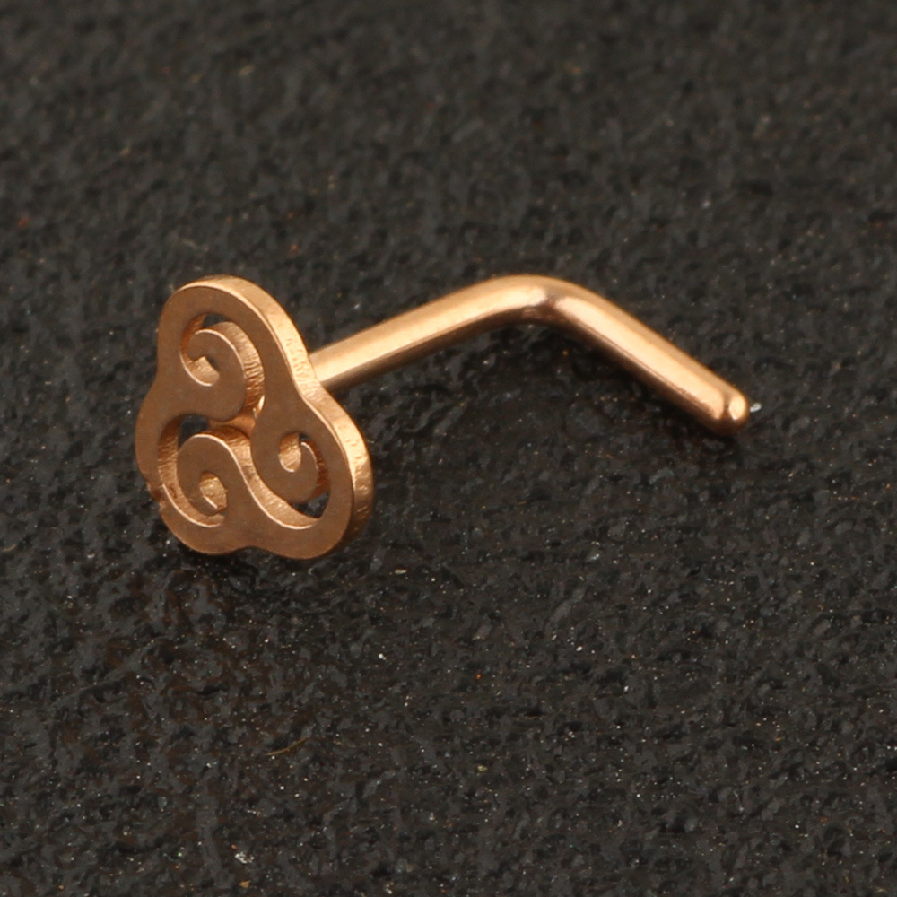 Rose Gold Geometric Earrings Stainless Steel 316L Surgical Steel Ear Piercing Jewelry for Women - Image 5