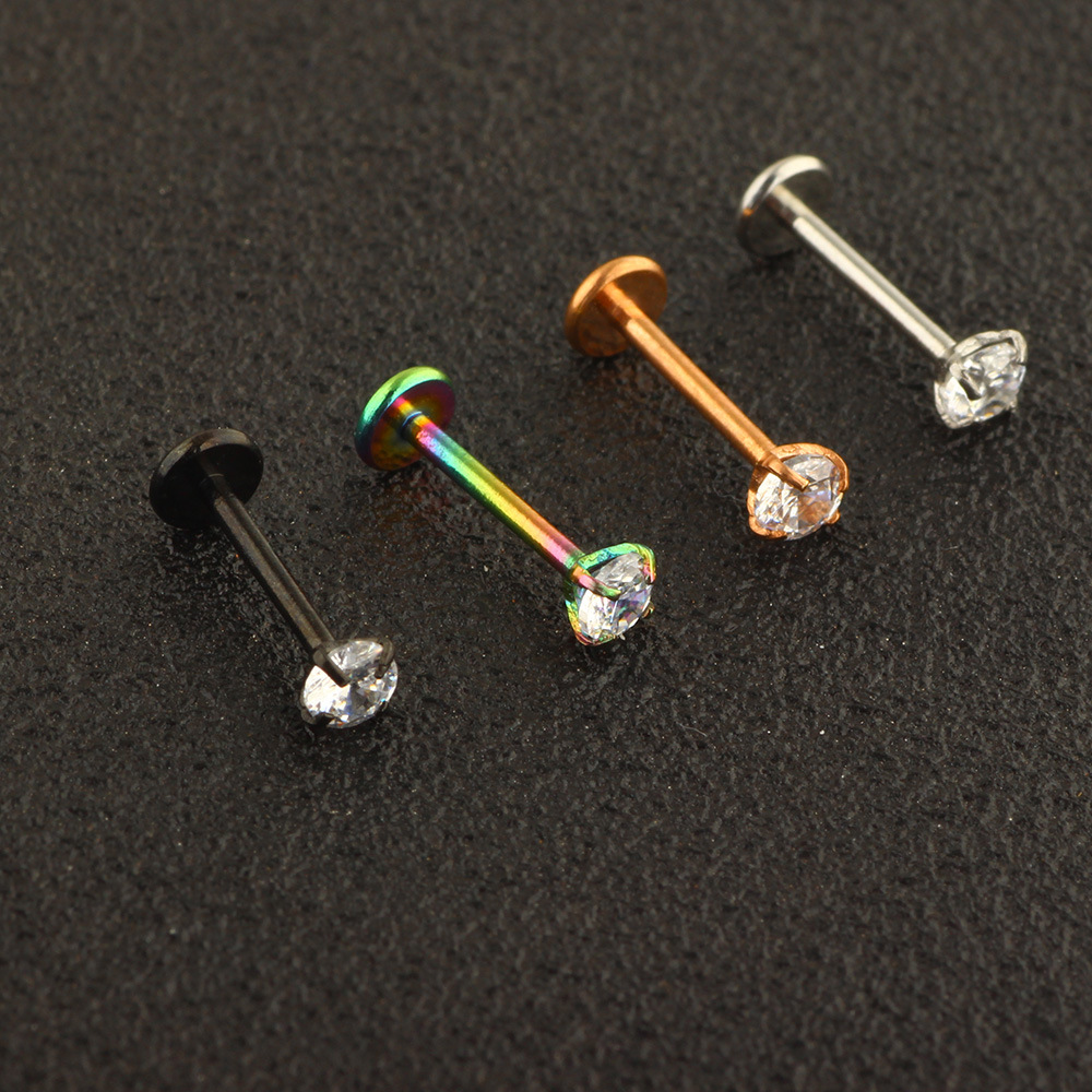 18G 1mm Nose Nail Earring Stainless Steel Lip Nail Tongue Nail Body Piercing Jewelry Diamond Shape - Image 3