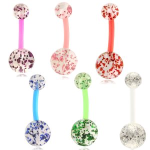 Acrylic Sequined Navel Ring Belly Button Ring Ear Studs Soft Rod Wholesale Body Piercing Jewelry