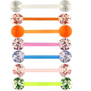 European American Acrylic Sequin Tongue Nail Tongue Ring Soft Rod Cross Border Body Piercing Jewelry