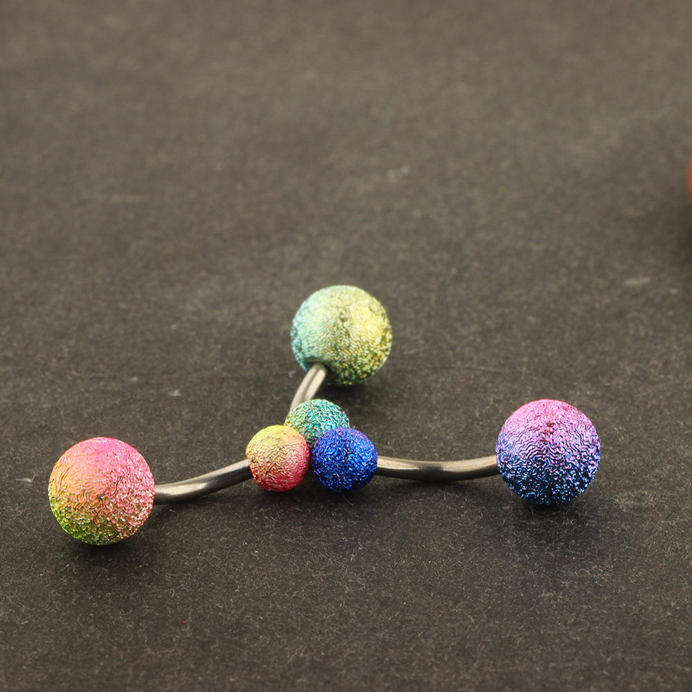 Mixed Color Acrylic Belly Button Ring - Green Grinding Yarn Belly Navel Jewelry - Image 4