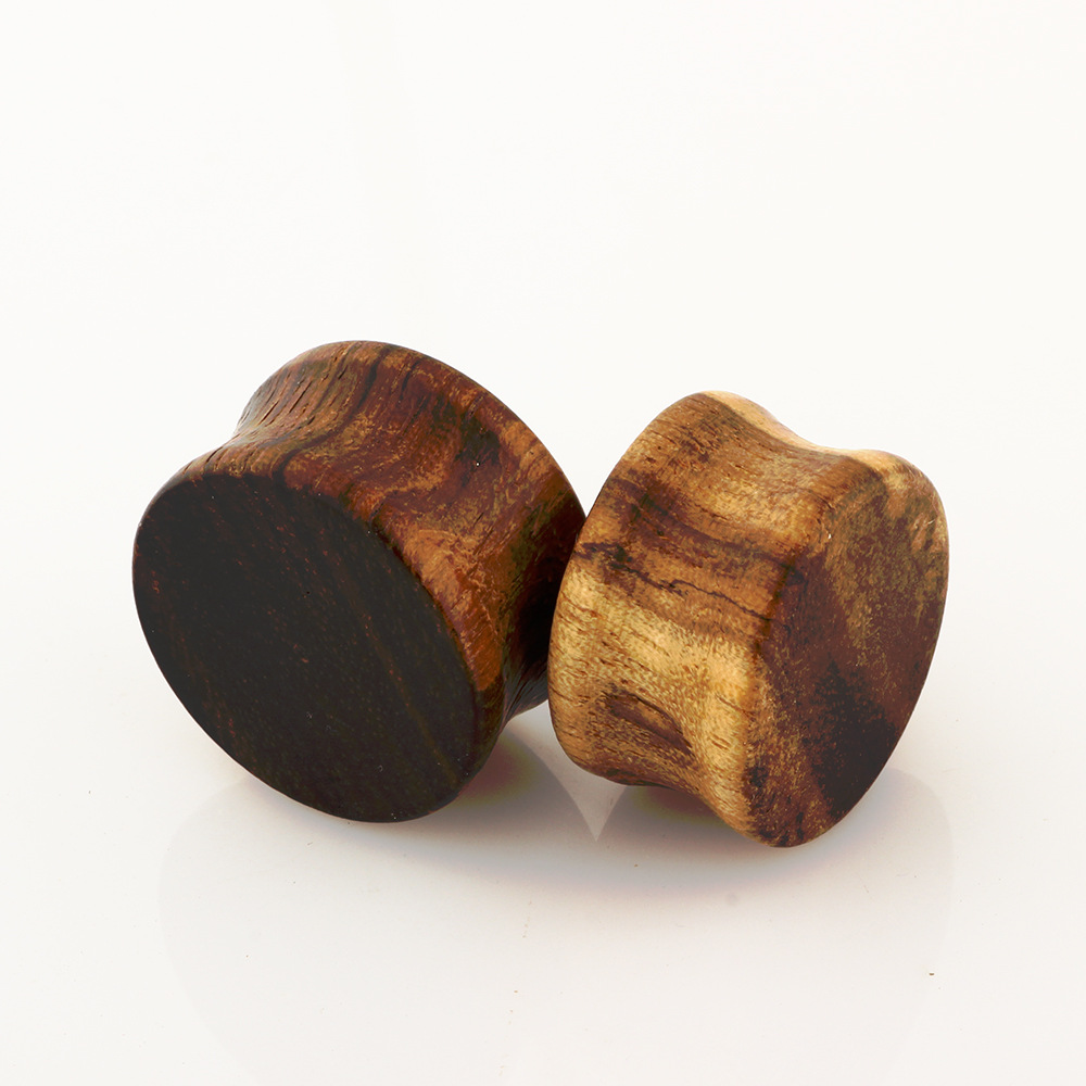 Wood Geometric Ear Expander 20mm Plug Tunnels for Stretched Ear Piercing Jewelry - Image 3