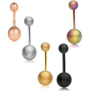Rose Gold 316L Surgical Steel Belly Button Ring Geometric Dangle Navel Jewelry