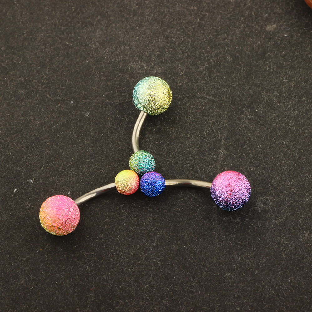 Mixed Color Acrylic Belly Button Ring - Green Grinding Yarn Belly Navel Jewelry - Image 5