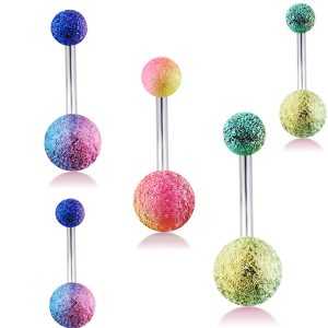 Mixed Color Acrylic Belly Button Ring - Green Grinding Yarn Belly Navel Jewelry